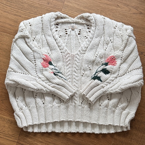 Anthropologie Sweaters - PILCRO EMBROIDERED CHUNKY KNIT SWEATER 2X